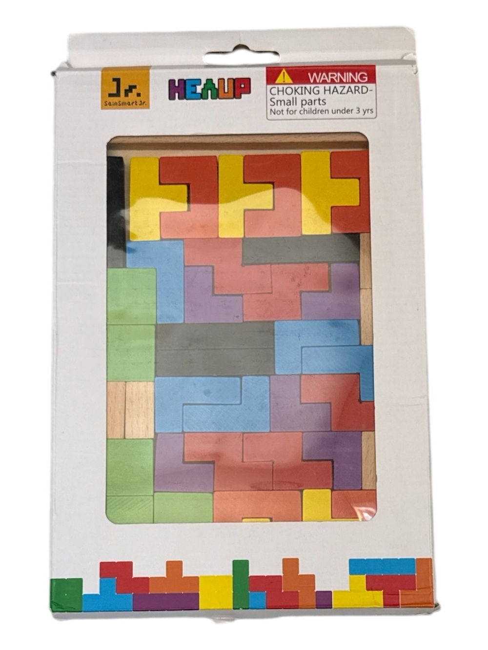 SainSmart Jr 40 Piece Wooden Tetris Brain Teaser Puzzle Kids Educational Toy